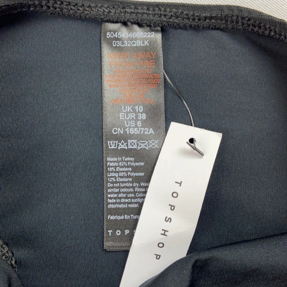 TopShop Black Hi-Cut Ribbed Swimsuit Bottom Size 6 - Picture 2 of 7